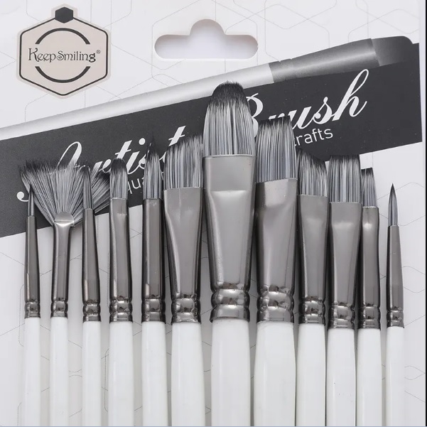 24 Pcs Artist Paint Brush Set With Free Carry Pouch For Watercolor,  Acrylic, Oil And All Media, Suitable For Canvas, Paper, Ceramic, Nylon  Hair, Wood
